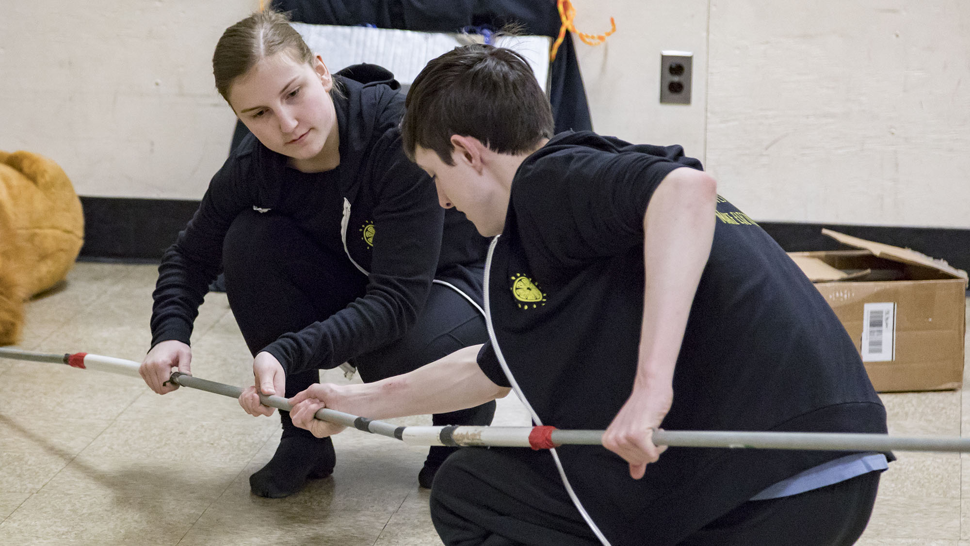 Image for Students must transport their set, props and costumes to and from each performance location and work with the space they're given.